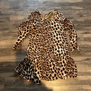 Long sleeve leopard print dress